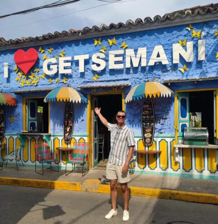 Raphael Minho no Getsemaní, em Cartagena das Índias (Colômbia)